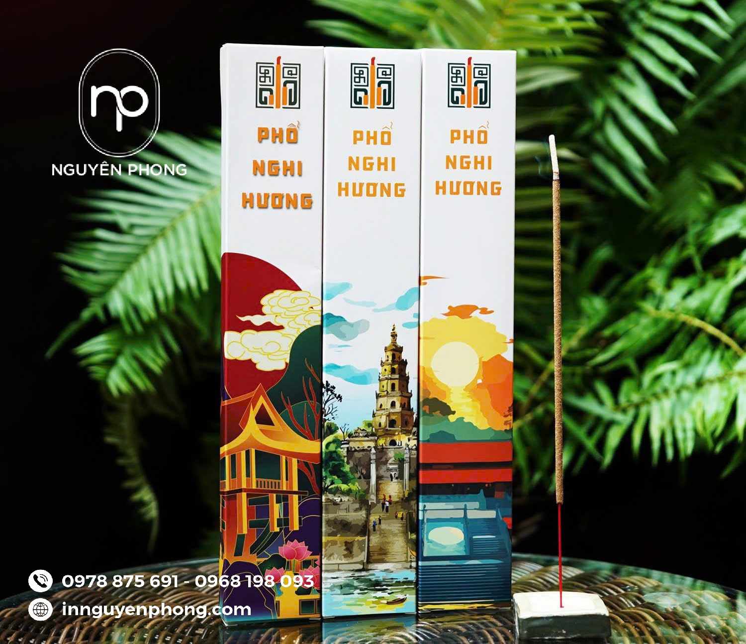 Hộp giấy đựng nhang có hình thiết kế đẹp mắt